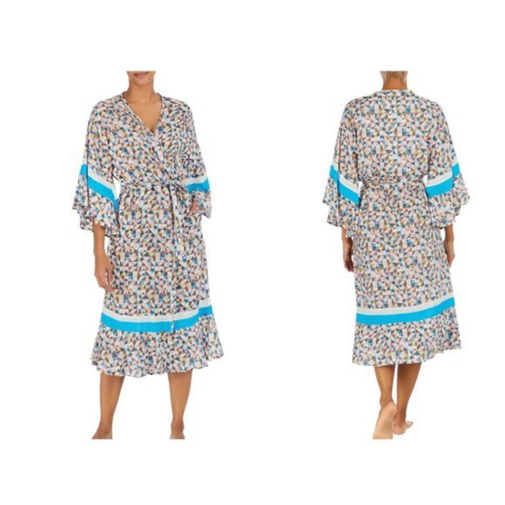 ROOM SERVICE Pjs Room Service Print‎ Robe in Grey Geo (L-XL) - Picture 6 of 6